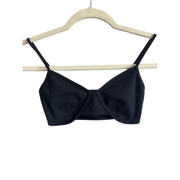 NWT Madewell Scoopneck Bralette in Sleekhold Black Size XS - Picture 4 of 7